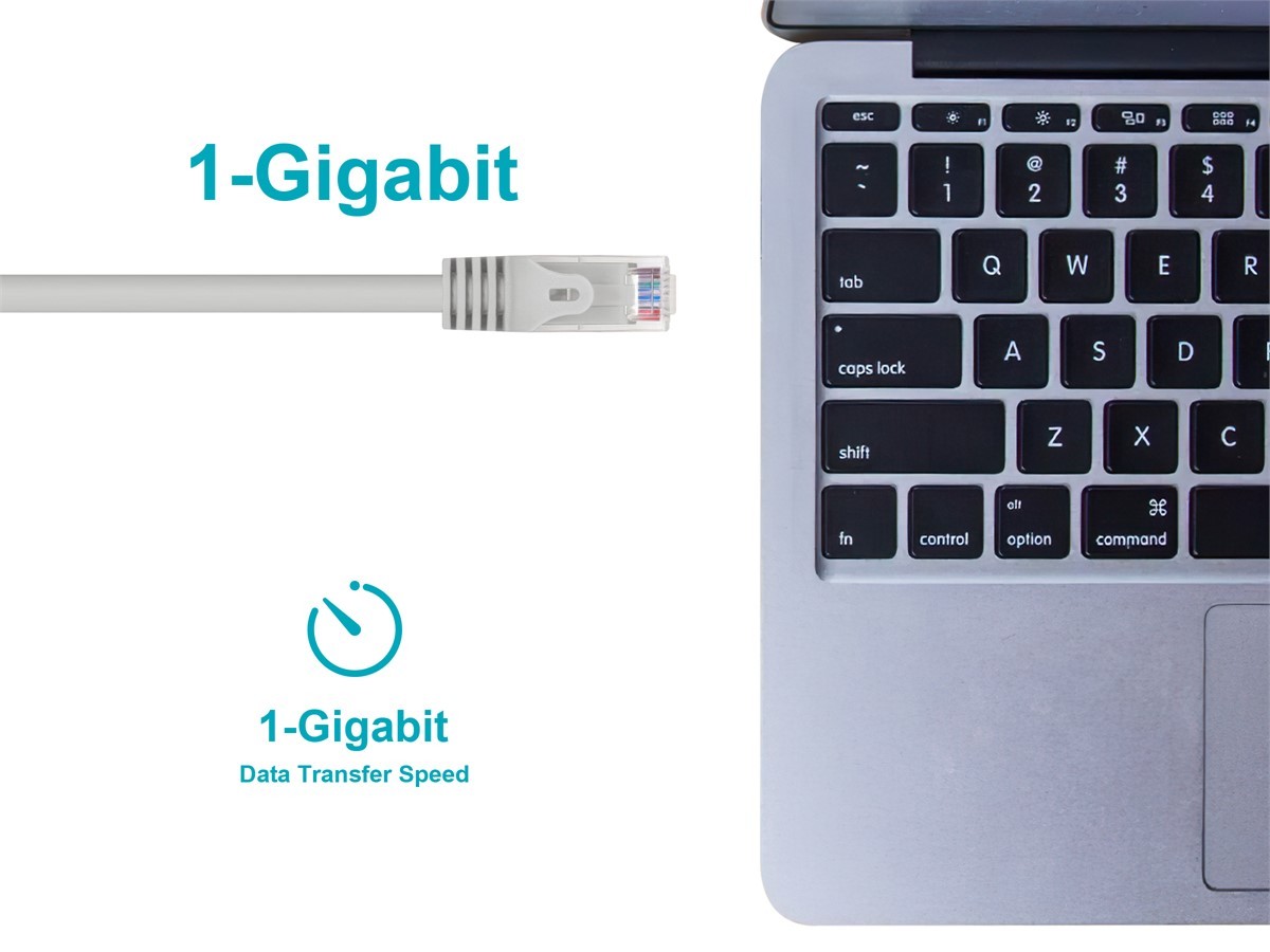 Flexboot Cat6 Ethernet Patch Cable Network RJ45 Stranded UTP 24AWG 20ft Gray