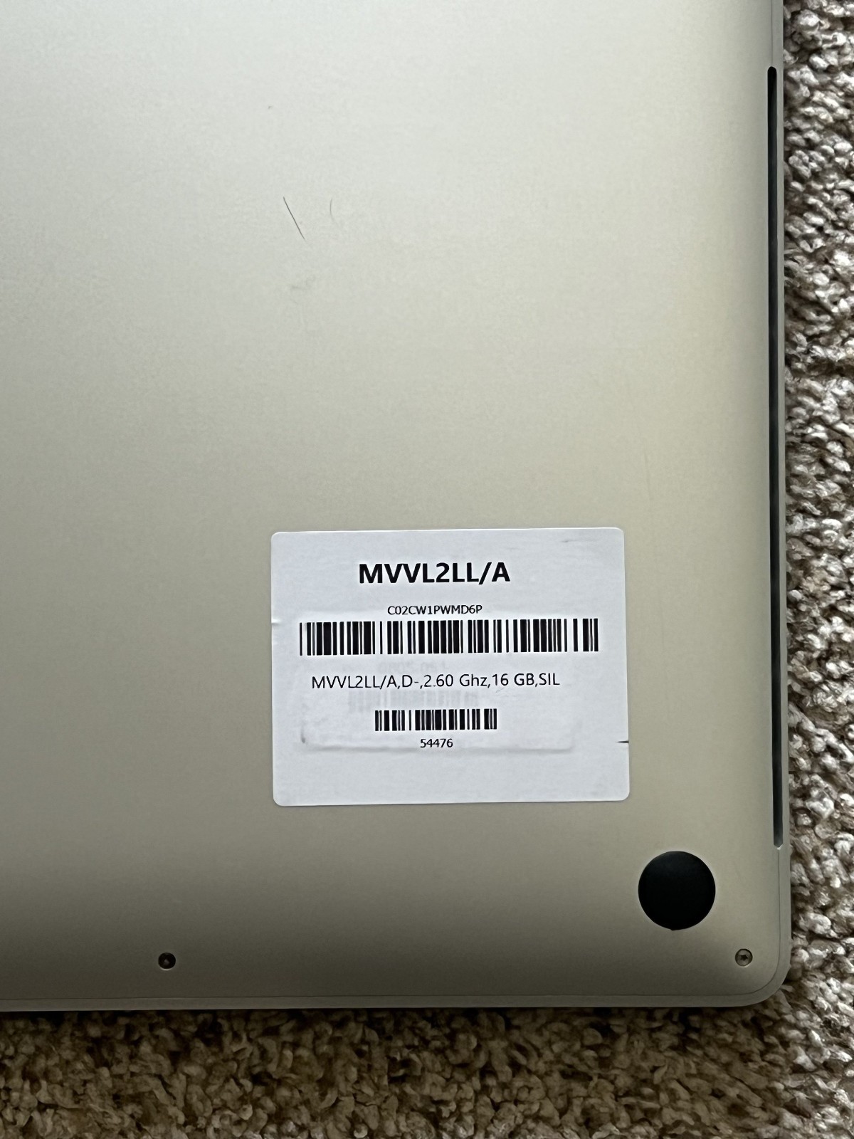 Apple Macbook Pro 16″ 2019 A2141, I7-9750H@2.60GHz 16GB/512G Pro 5300M MVVL2LL/A