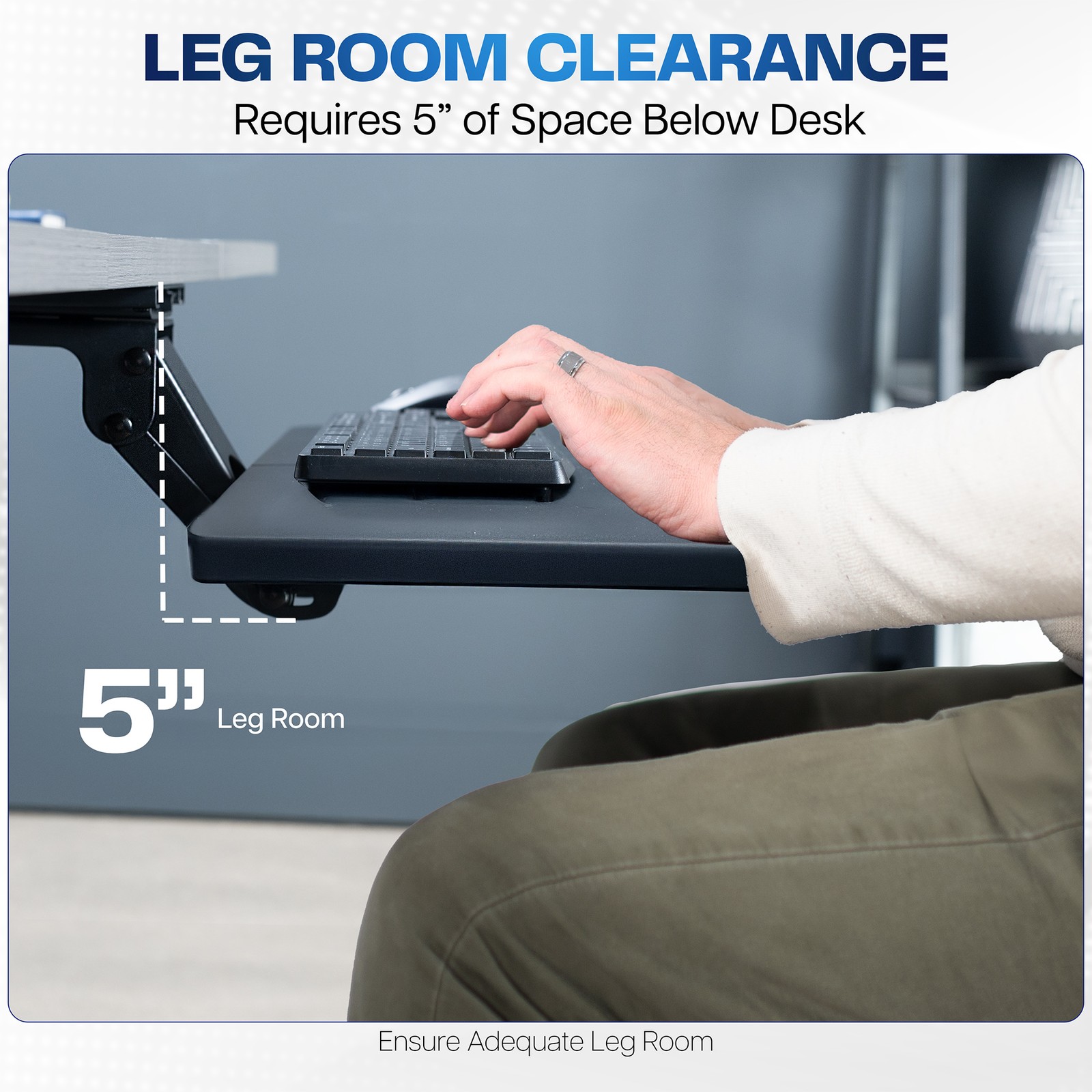 VIVO Adjustable 34″ Computer Keyboard & Mouse Platform Tray Under Desk Mount