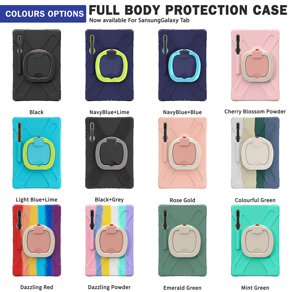 Rotating Shockproof Carry Tablet Case For Samsung Galaxy Tab S9 Ultra S9 Plus S8