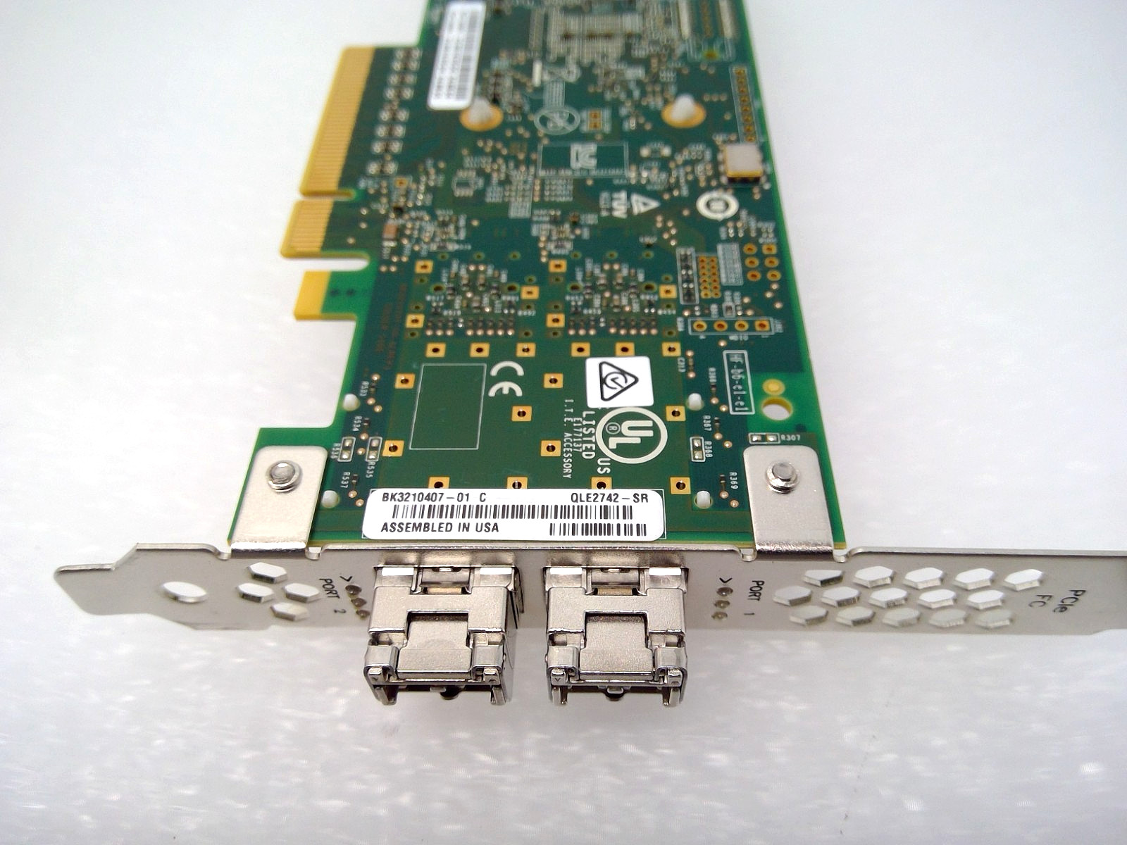 QLogic QLE2742-SR 32Gb Dual Port Fibre Channel HBA w/ 2x 32G SFP+