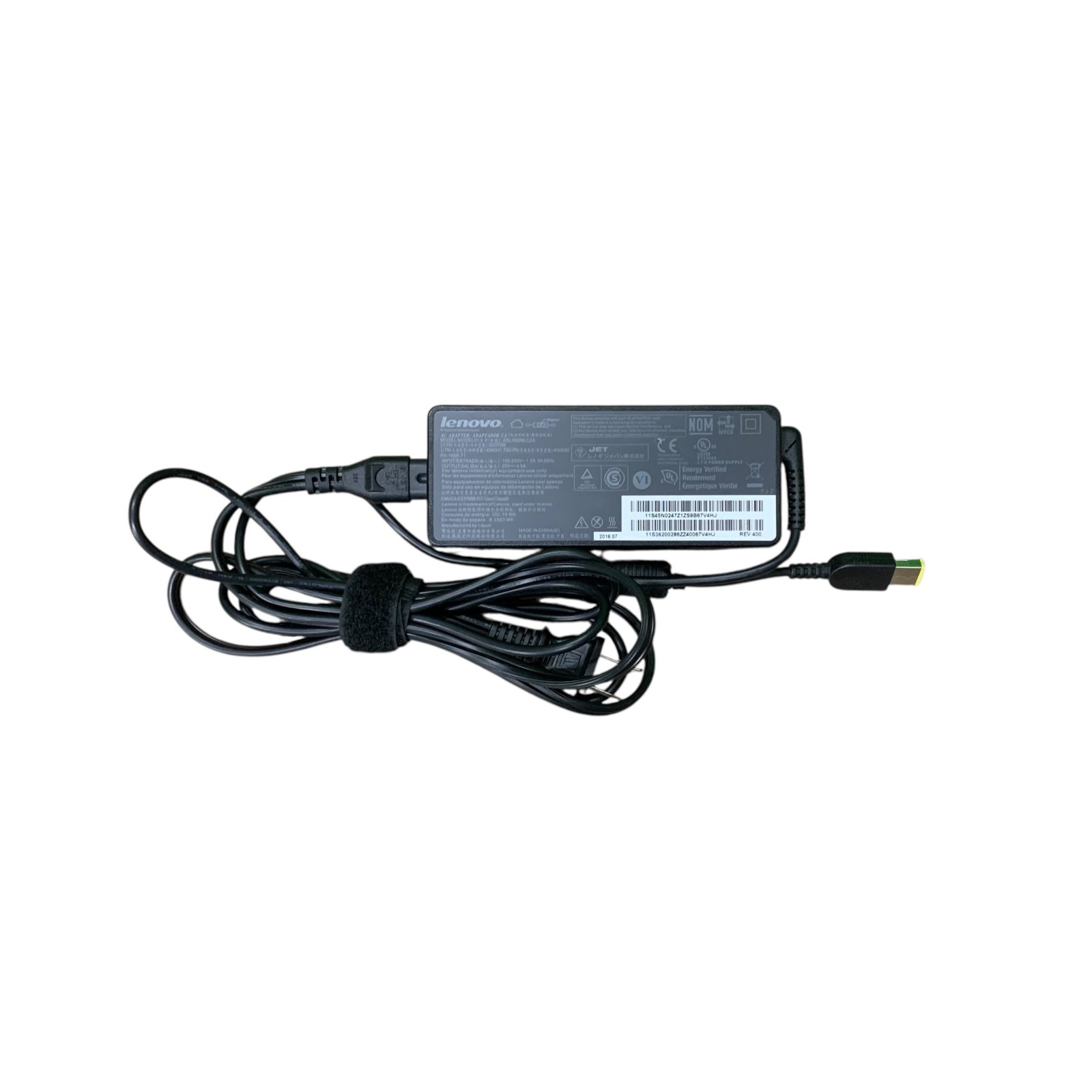 Lot of 10 – Lenovo 90W 20v 4.5a Yellow Square Slim Tip Adapter w/ Pwr Cable