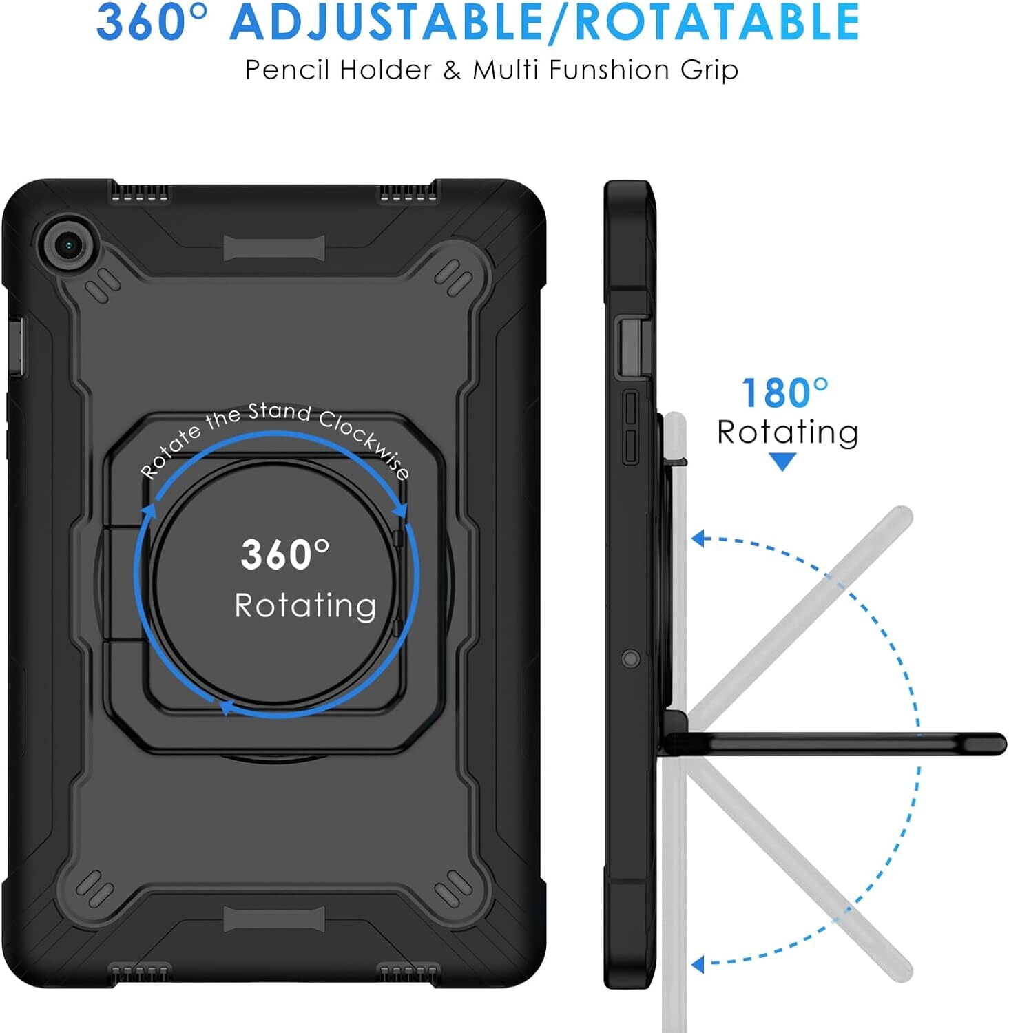 Samsung Galaxy Tab A11/ A9 8.7 inch Rotating Case Heavy Duty Shockproof Rugged