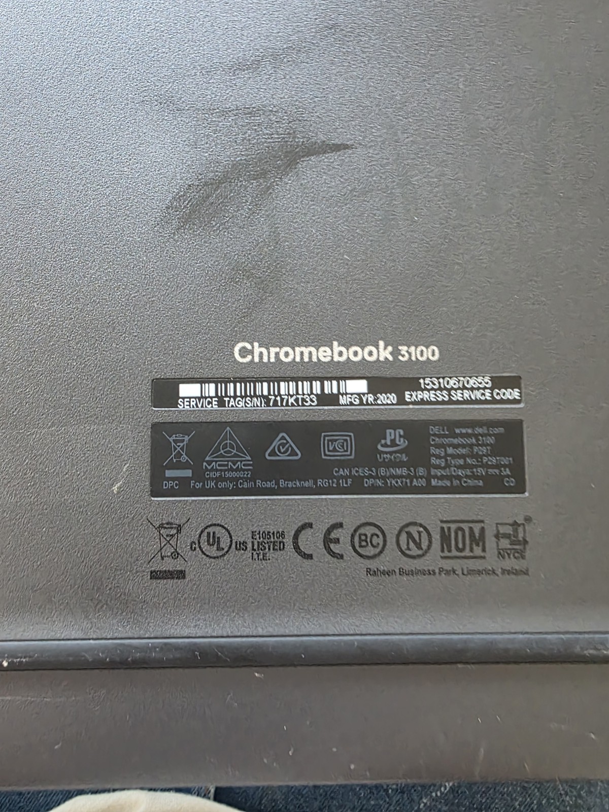 Dell Chromebook 3100 11.6in Intel Celeron 4GB 32GB eMMC Chrome OS
