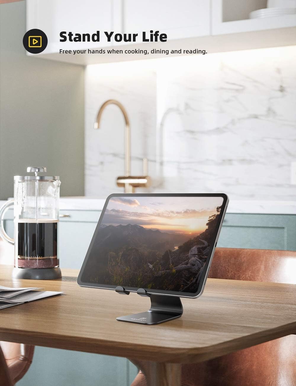 Lamicall Tablet Stand, Holder for Desk – Multi-Angle Adjustable Black