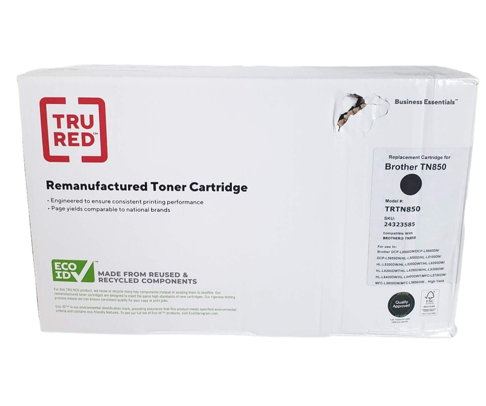 Tru Red Brother TN850 Remanufactured Black Toner Cartridge High Yield 24323585