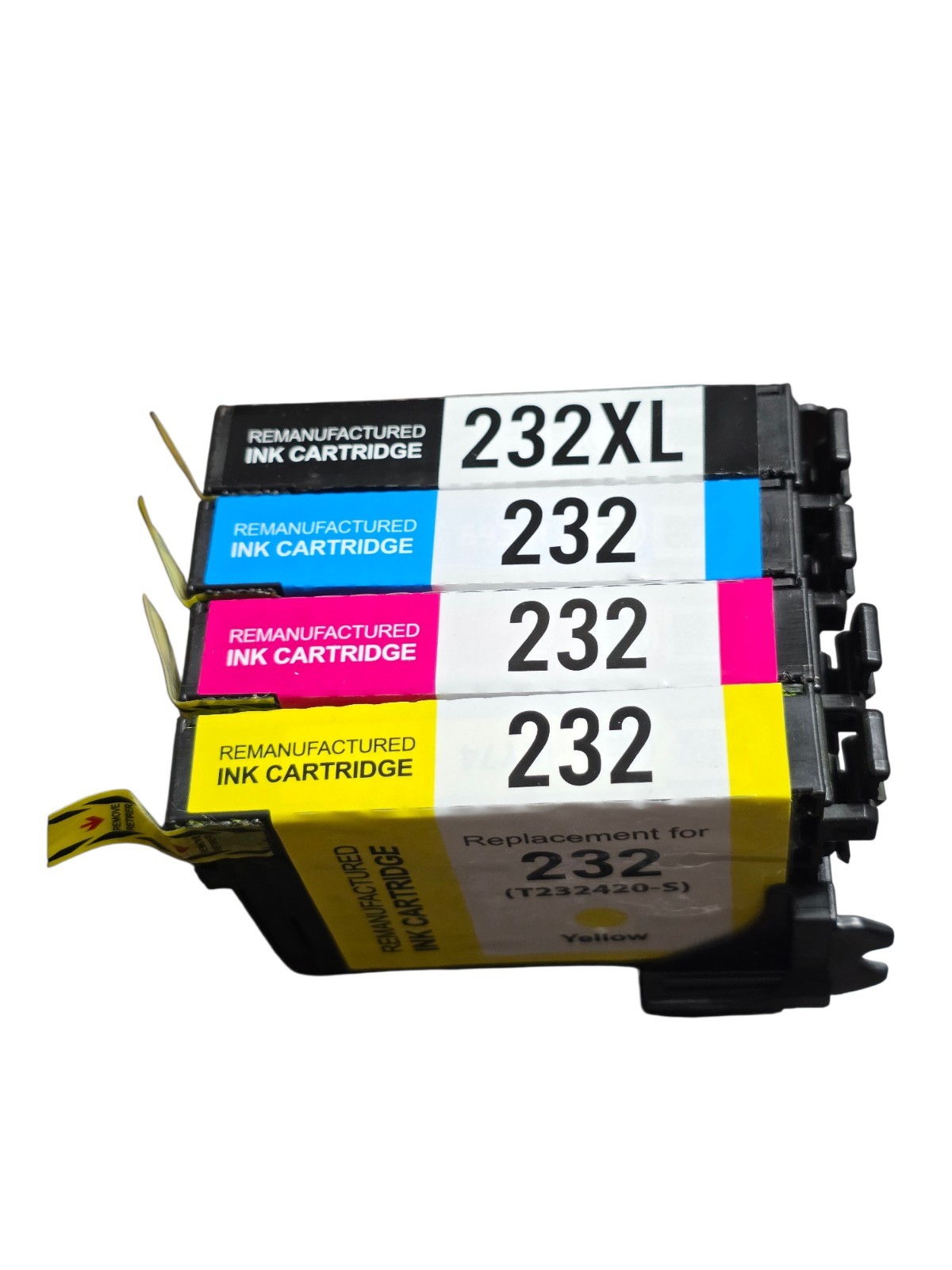 Epson 232 / 232XL Ink Cartridges Lot Black Cyan Magenta Yellow (Reman)