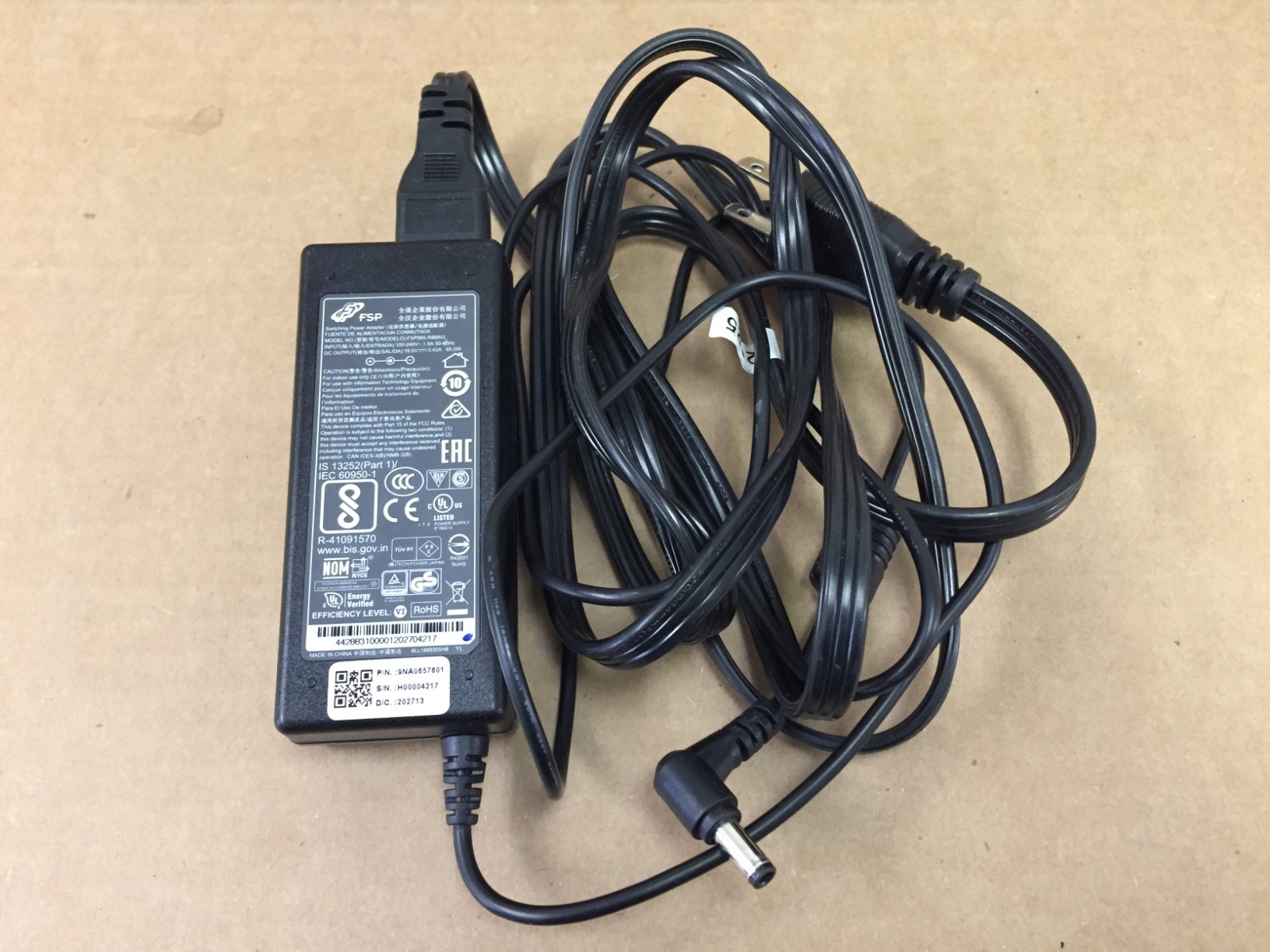 Genuine OEM FSP FSP065-RBBN3 AC Adapter Power Supply 65W 19V 3.42A 5.5*2.5mm