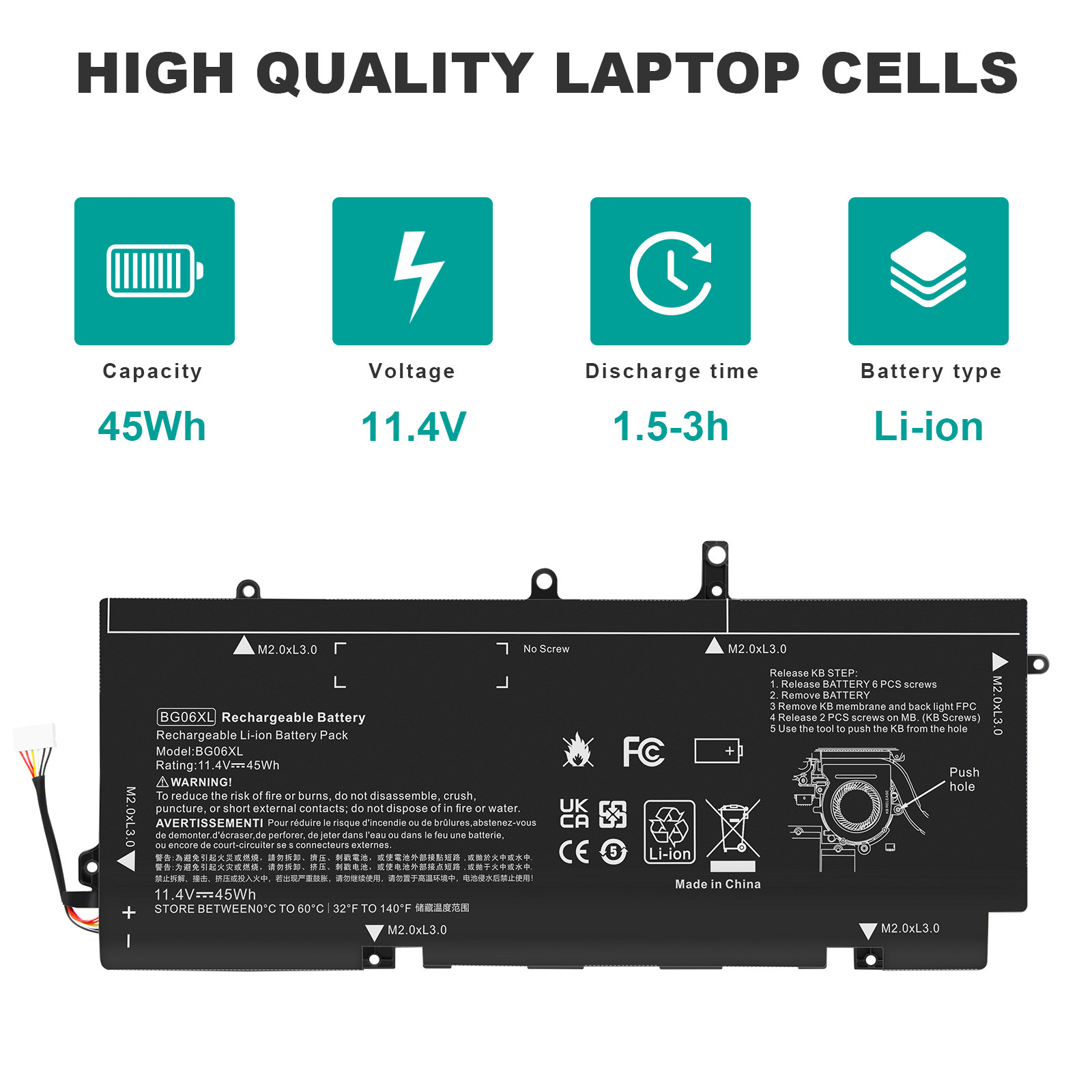 BG06XL Battery for HP EliteBook 1040 G3 Series BG06045XL 804175-1B1 804175-181