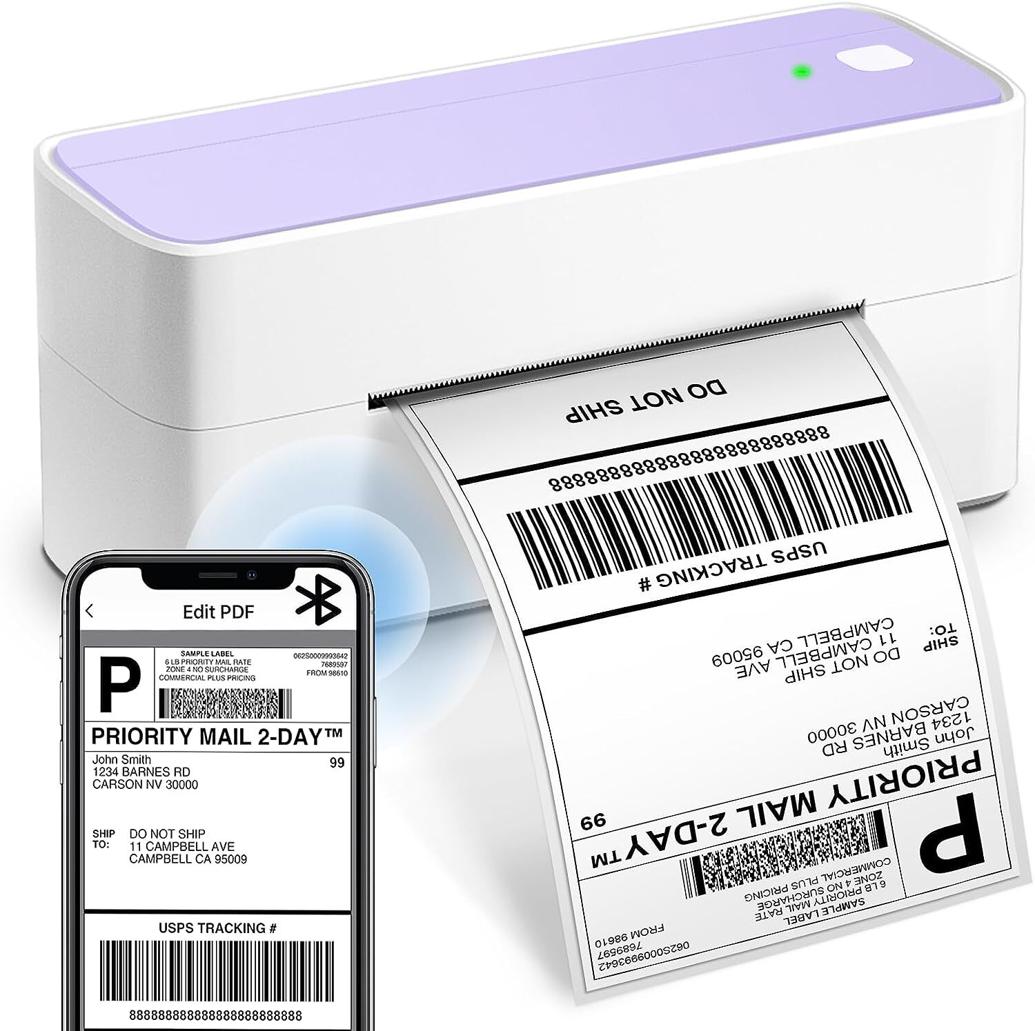 4×6 Bluetooth Thermal Shipping Label Printer for Small Business Package Mail Lot