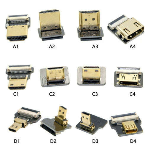 FPV Type A Female HDMI to Micro HDMI Type D Up Down angle male Female Elbow HDTV