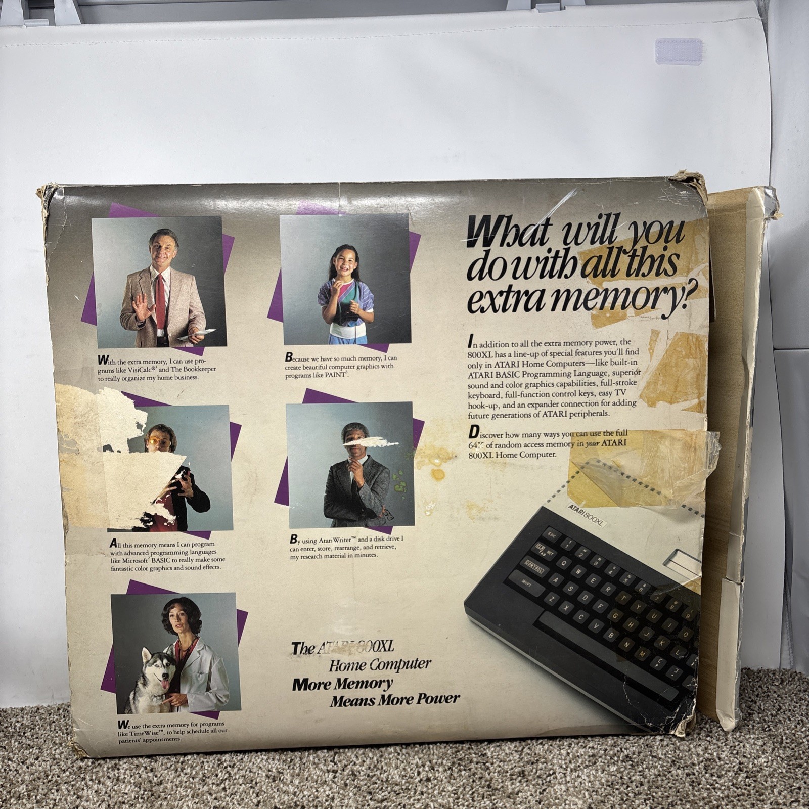 Vintage ATARI 800 XL 8-Bit Computer w/ Power Supply In Box Tested & Works