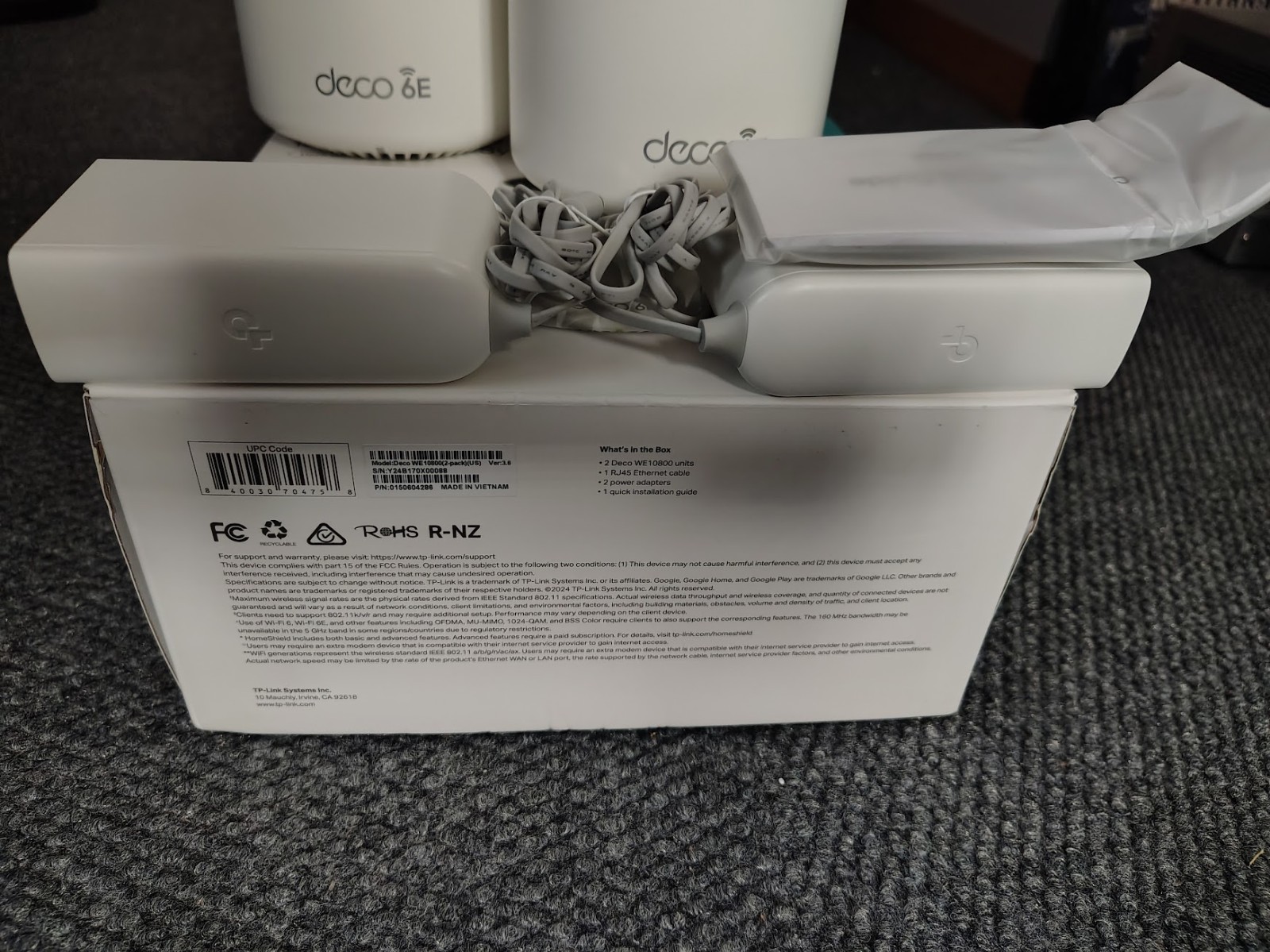 TP-LINK DECO WE10800 XE75 AXE5400 Wi-Fi 6E ROUTER MESH SYSTEM – WHITE (2-Pack)