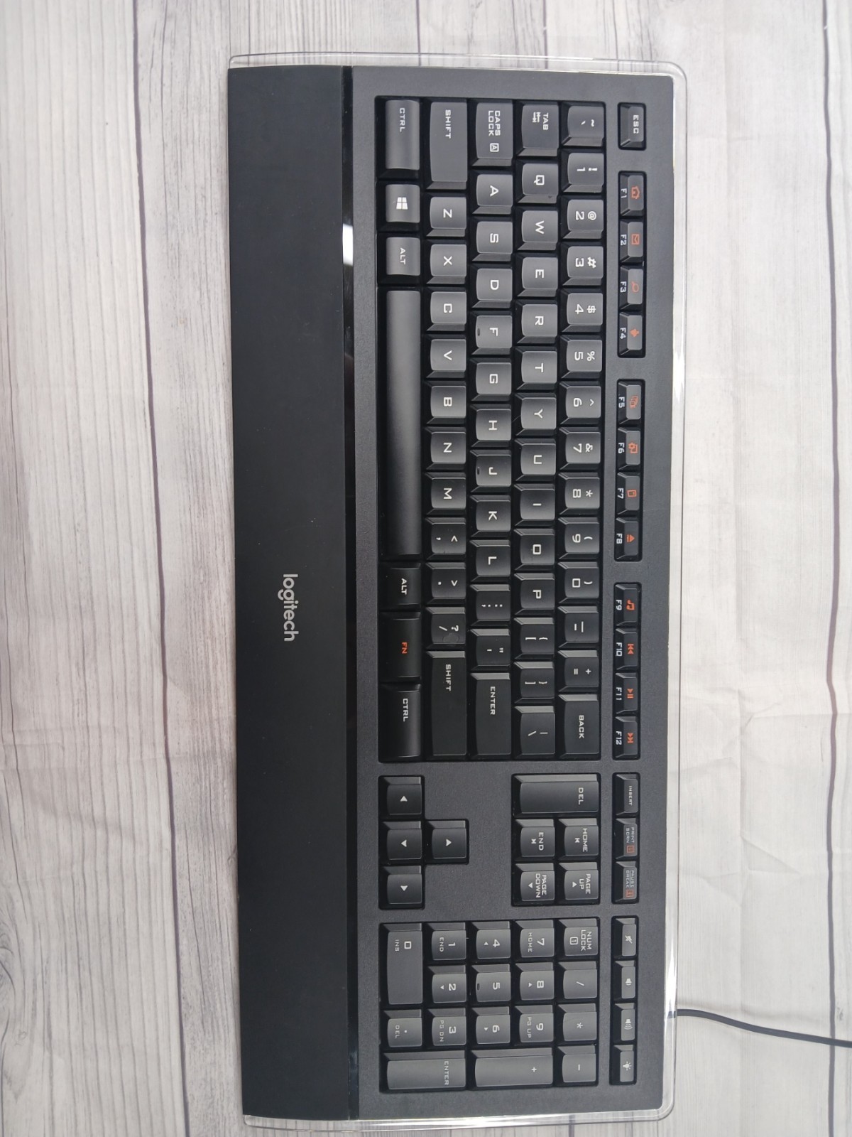 Logitech K740 Illuminated USB Wired Full Size Keyboard Tested Working
