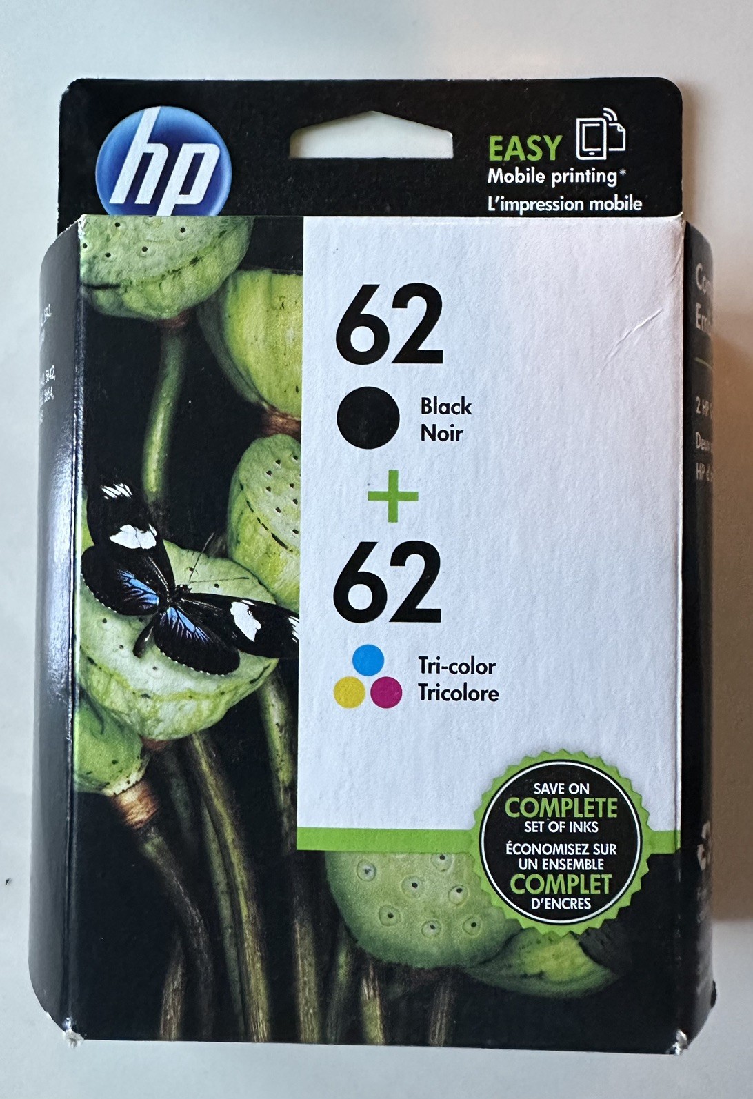 HP 62 (N9H64FN) Ink Cartridge – Black + Tri-Color Ink