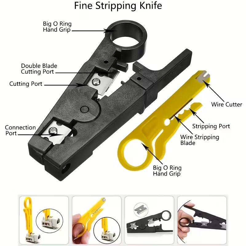 Network Tool Kit – RJ45 Crimper, Tester & Strippers for Ethernet Cable Work