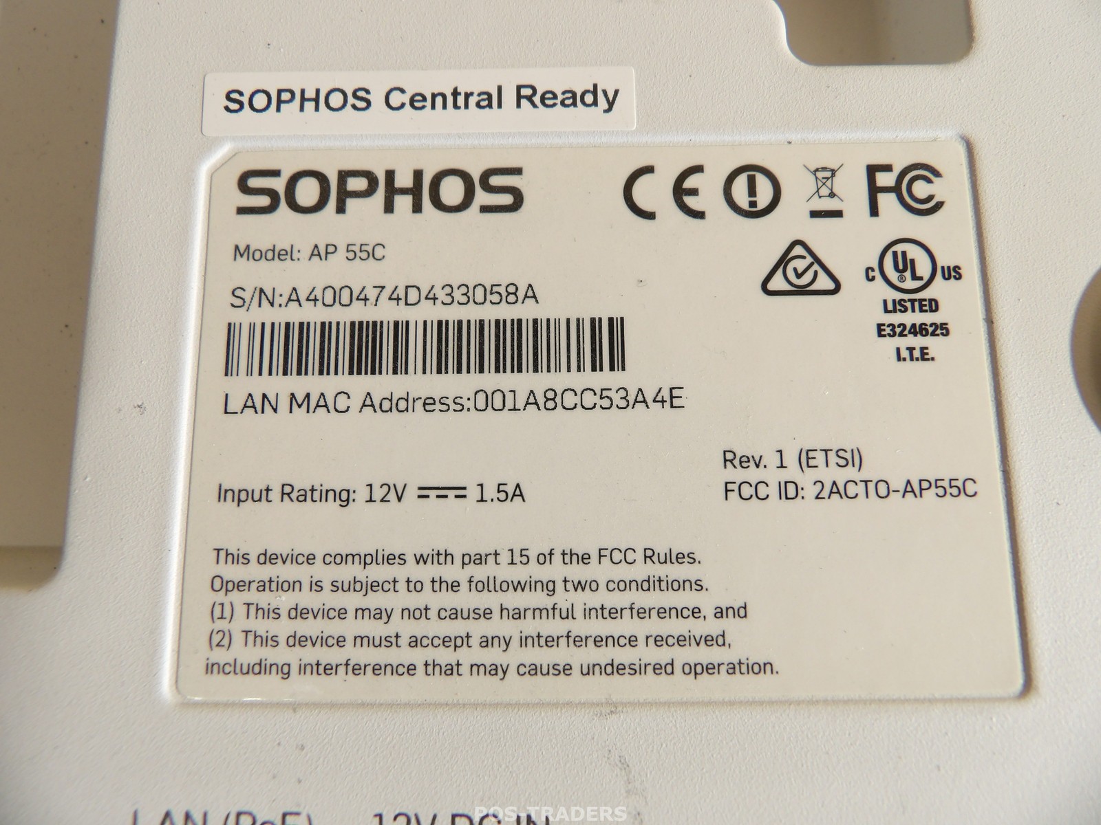 SOPHOS AP 55C Wireless Access Point Ceiling PoE 802.11ac 867 Mbps – EXCL PSU