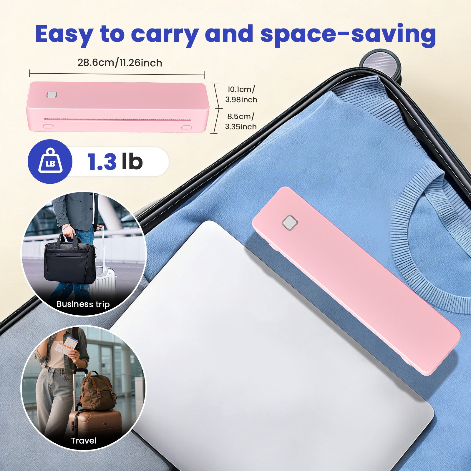 NEW A4 Portable Printer Wireless Bluetooth Printer for Travel Android iOS LOT