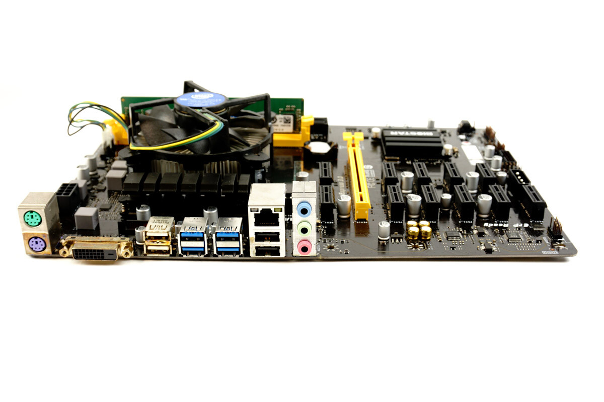 Full Kit MB/CPU/RAM – BIOSTAR TB250-BTC Pro 12 GPU Slot Mining Motherboard |…