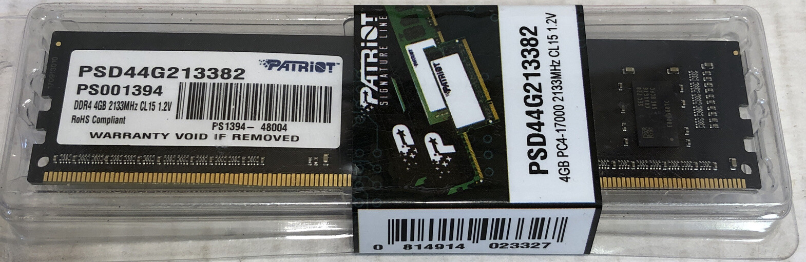 patriot PSD44G213382 4GB PC4-17000 213MHz Cl 15 1.2v