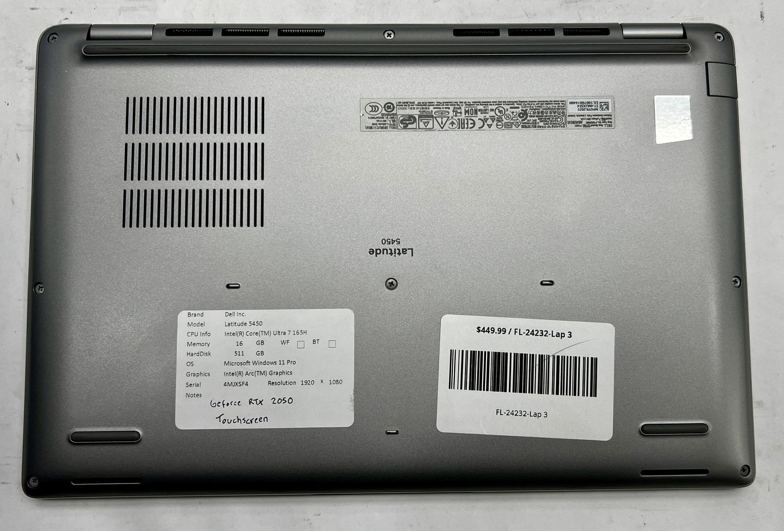 Dell latitude 5450 Ultra 7, 16GB, 512 GB SSD, Windows 11 Pro Touchscreen