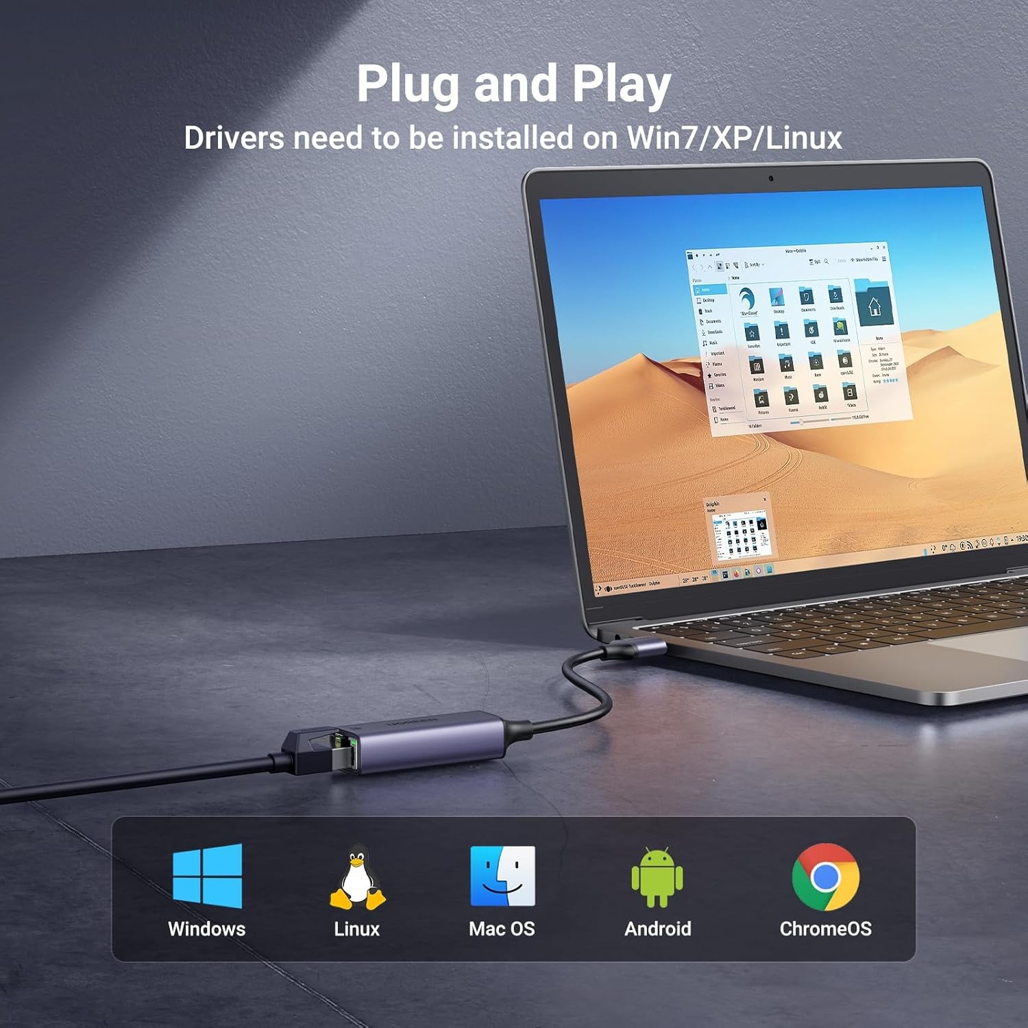 USB 3.0 to Gigabit Ethernet Adapter 1Gbps RJ45 Network Dongle for Laptop