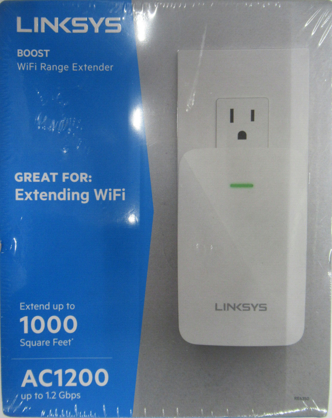 LINKSYS RE6350 BOOST WIFI RANGE EXTENDER EXTENDS UP TO 1000 SQUARE FEET
