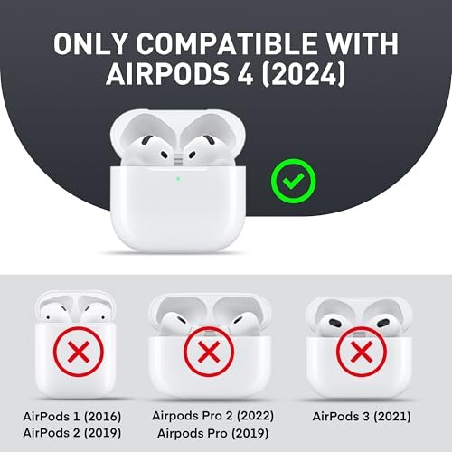 for AirPods 4 Case with Lock, AirPods 4th Generation AirPods 4 Case 2024 Black