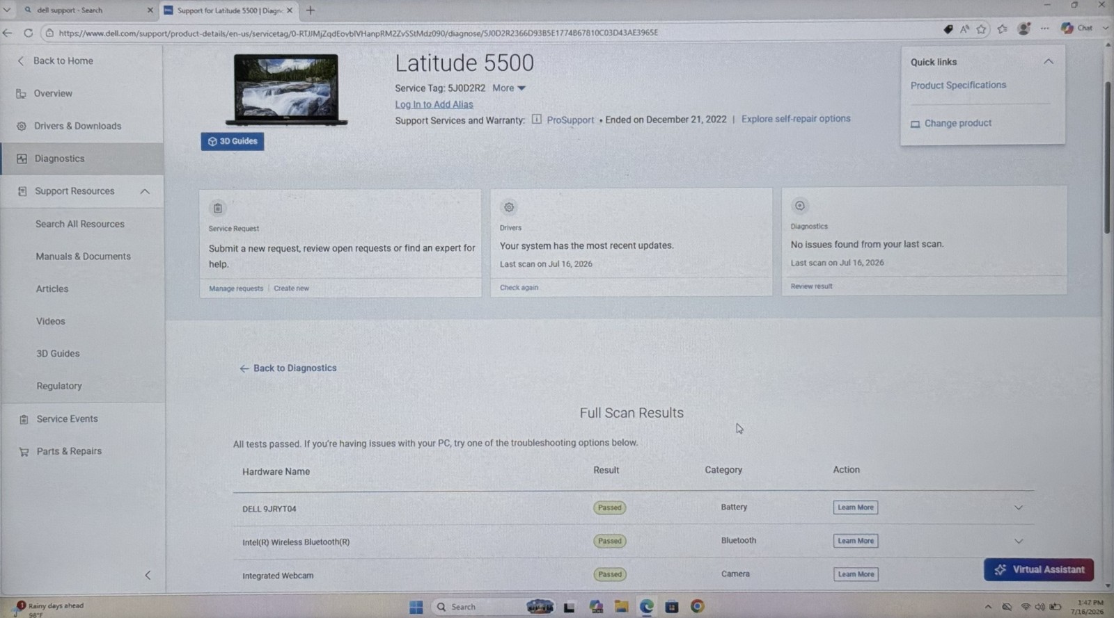 Dell Latitude 5500 15.6″ FHD i5 8265U 1.6 GHz 16Gb Ram 256 GB NVMe Win11 Pro