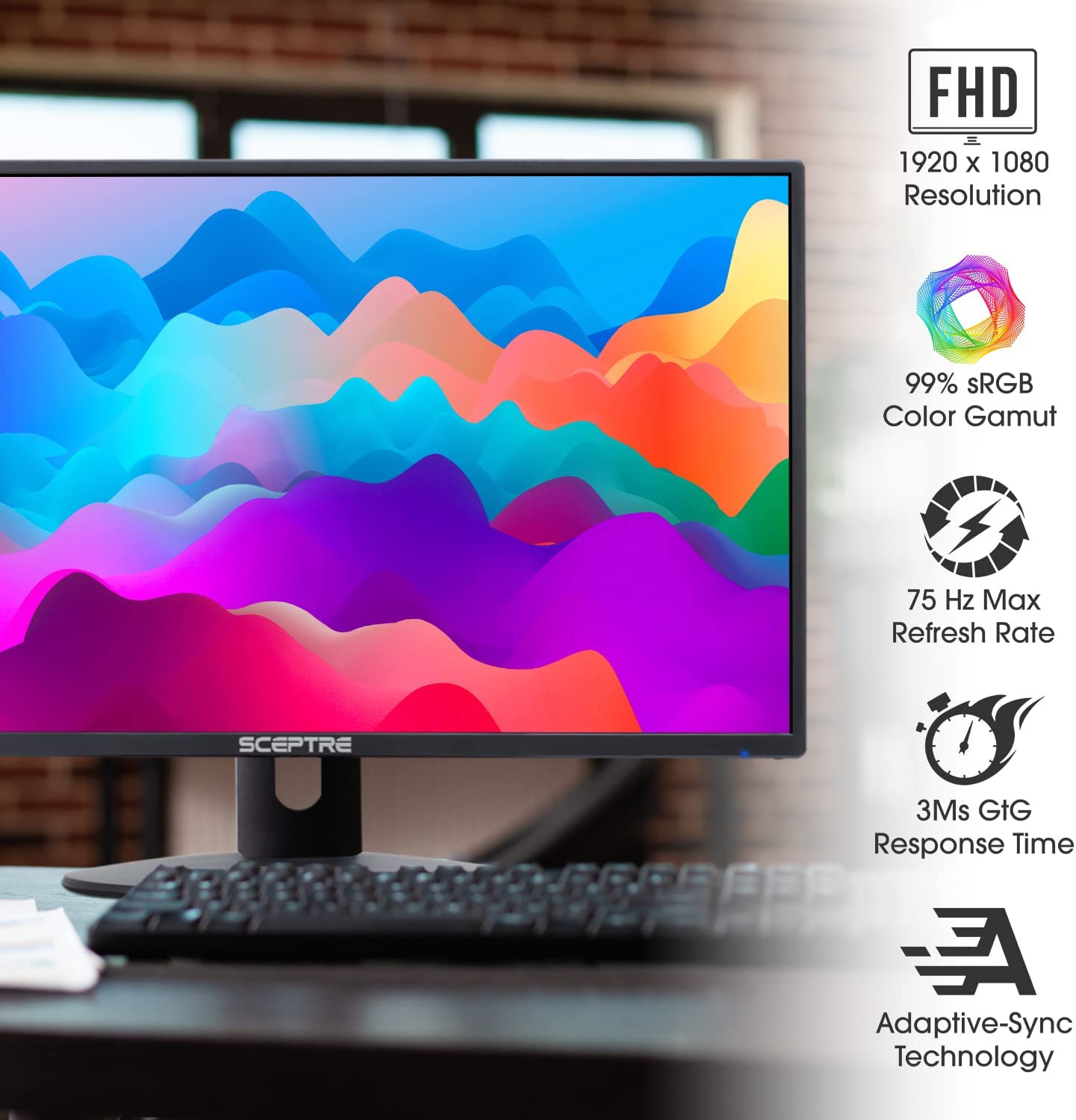 E249W-19203R 24-Inch FHD LED Gaming Monitor 2X HDMI VGA 75Hz Build-In Speakers,