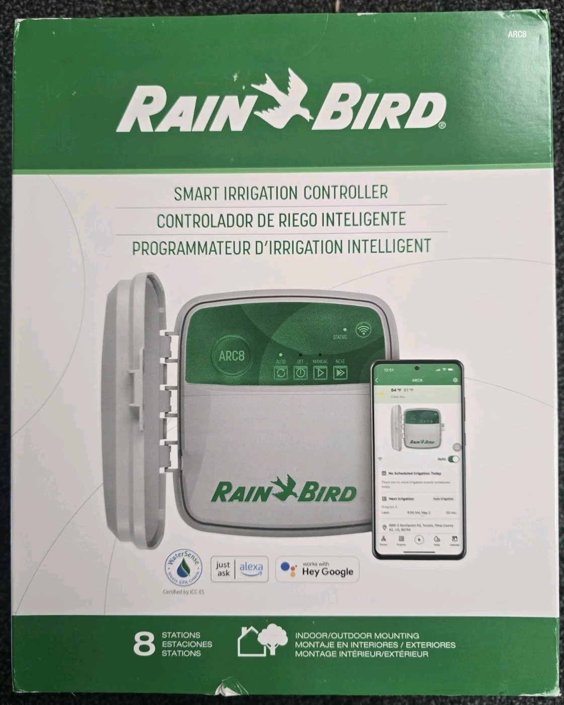Rain Bird ARC8 8-Zone App Based Smart Residential Irrigation Controller – C53114