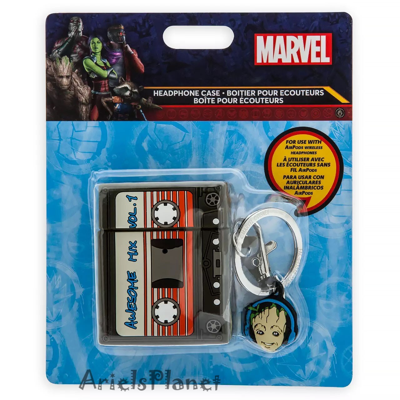 Disney Parks Marvel Guardians of Galaxy Cassette Tape Wireless Headphones Case