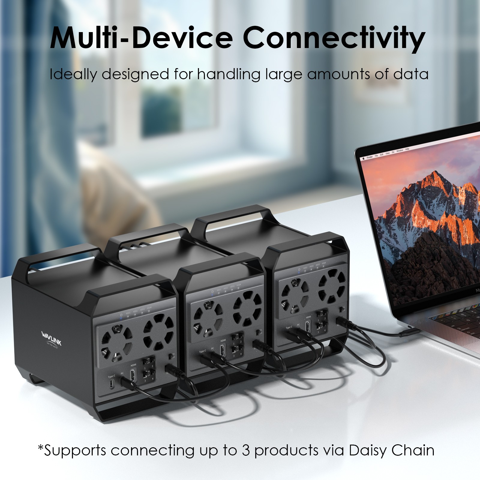 2-Bay/4-Bay Hard Drive Enclosure for 3.5″/2.5” SATA HDD/SSD 10Gbps USB-C 3.2