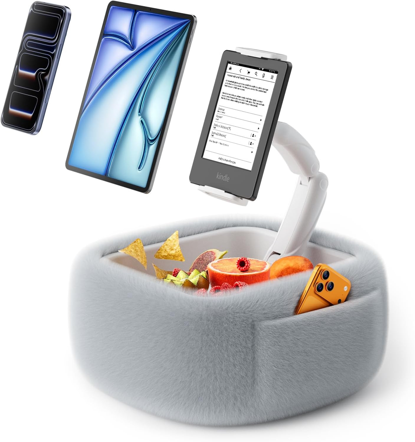Tablet Pillow Stand, Compatible with Ipad, Iphone and 4.7-14.6”Tablet, 360° Adju