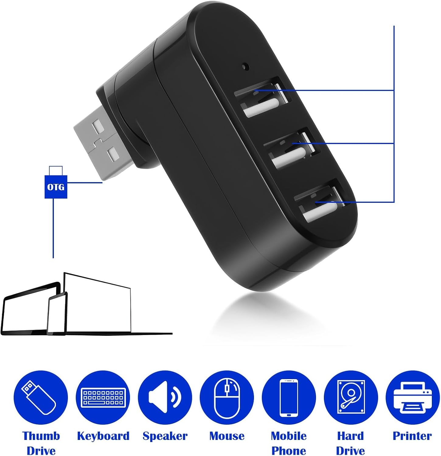 3 Port High Speed USB 3.0 Multi HUB Splitter Expansion Desktop PC Laptop lot