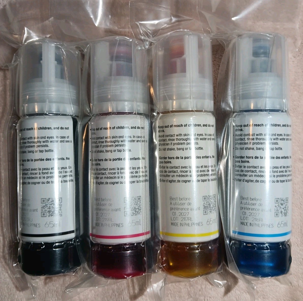 NEW Genuine Epson 522 Ink Bottle Set 4 bottles ECO-TANK printers using 522
