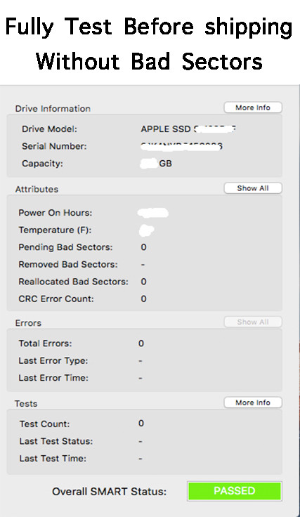 SSD Solid State Drive 512GB 655-1805D for Mac Pro A1481 2013 MQGG2LL/A