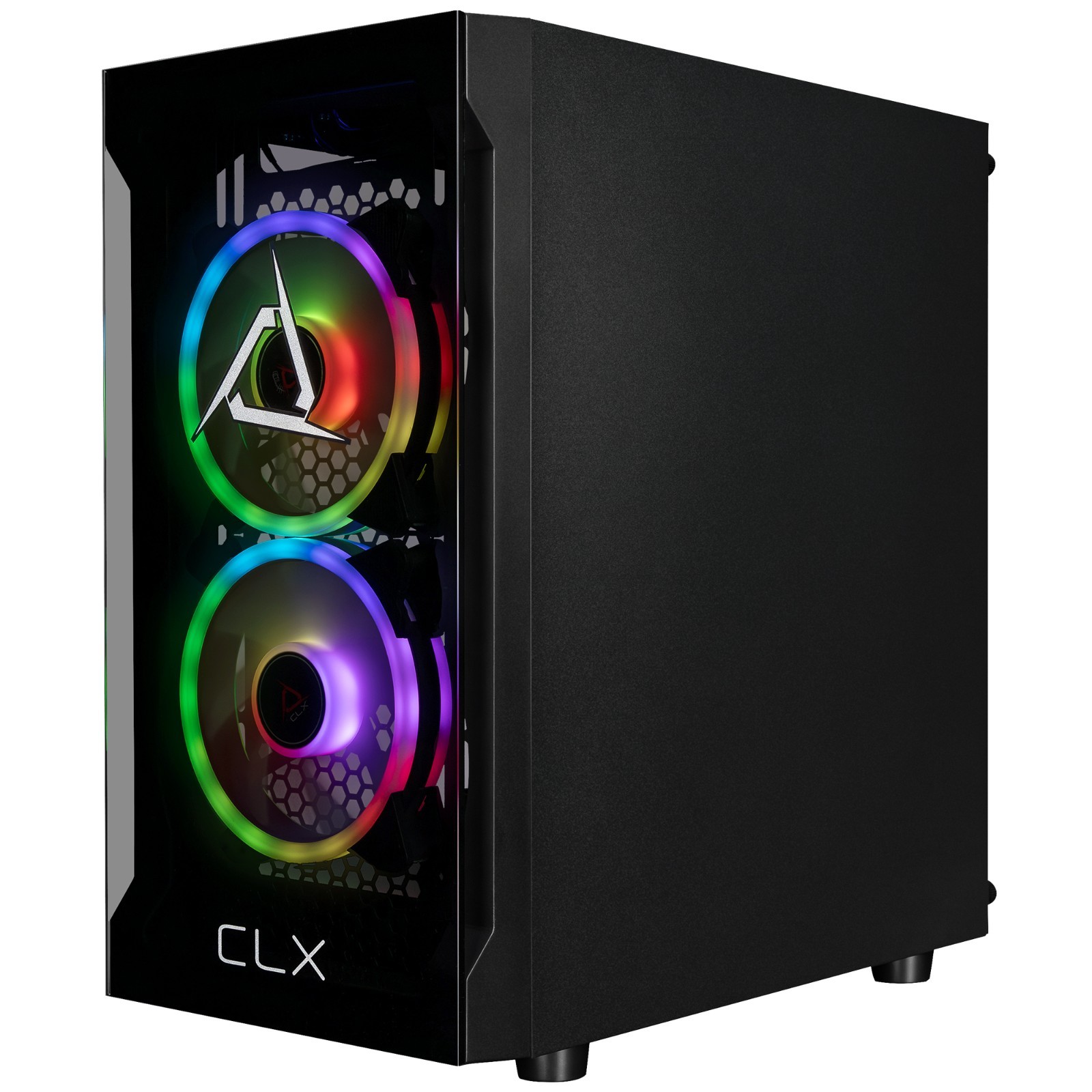 CLX Karnak Micro Tower Black, Tempered Glass, Includes 3 RGB Fans, no PSU, MATX