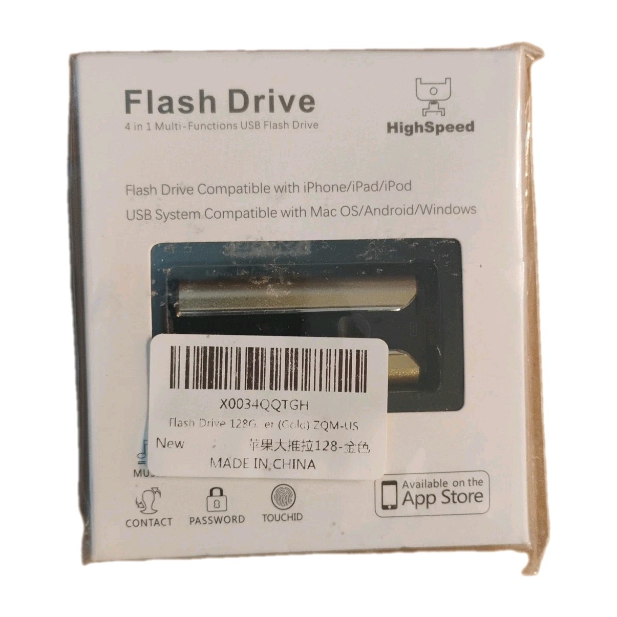 Flash Drive 128g High Speed 4in1 Multi-Functions USB Mac OS/Android/Windows New