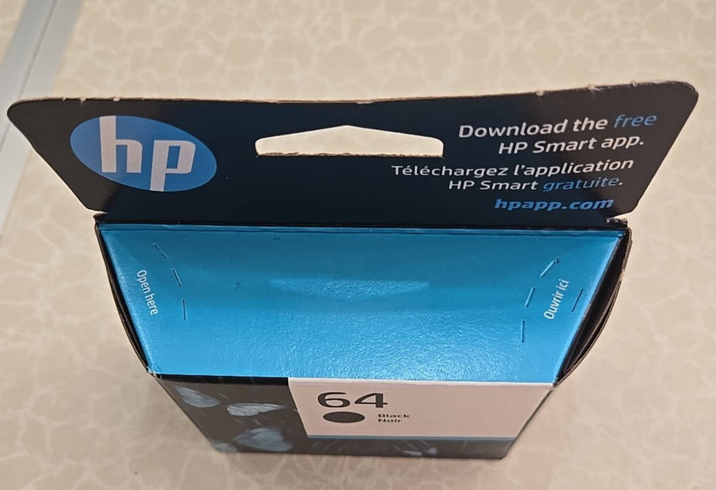 HP 64 Black Original Ink Cartridge – (N9J90AN) Brand New Exp July 2027