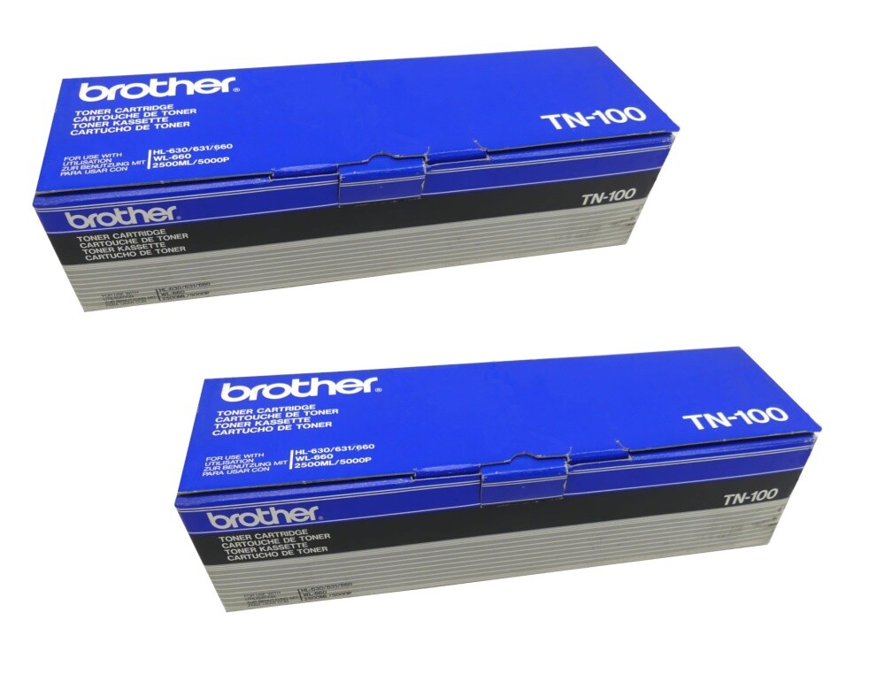 2x Original Brother Toner TN-100 Black for HL 630 631 655 660 662 665 B-Ware