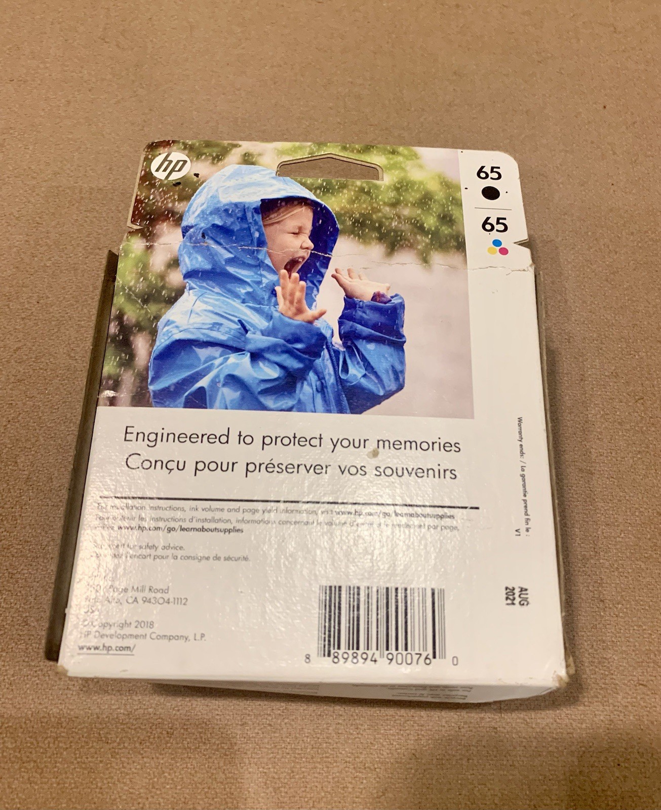NEW-SEALED in Box-HP 65 (T0A36AN) Black &Tri-color Original Ink Cartridges 08/21