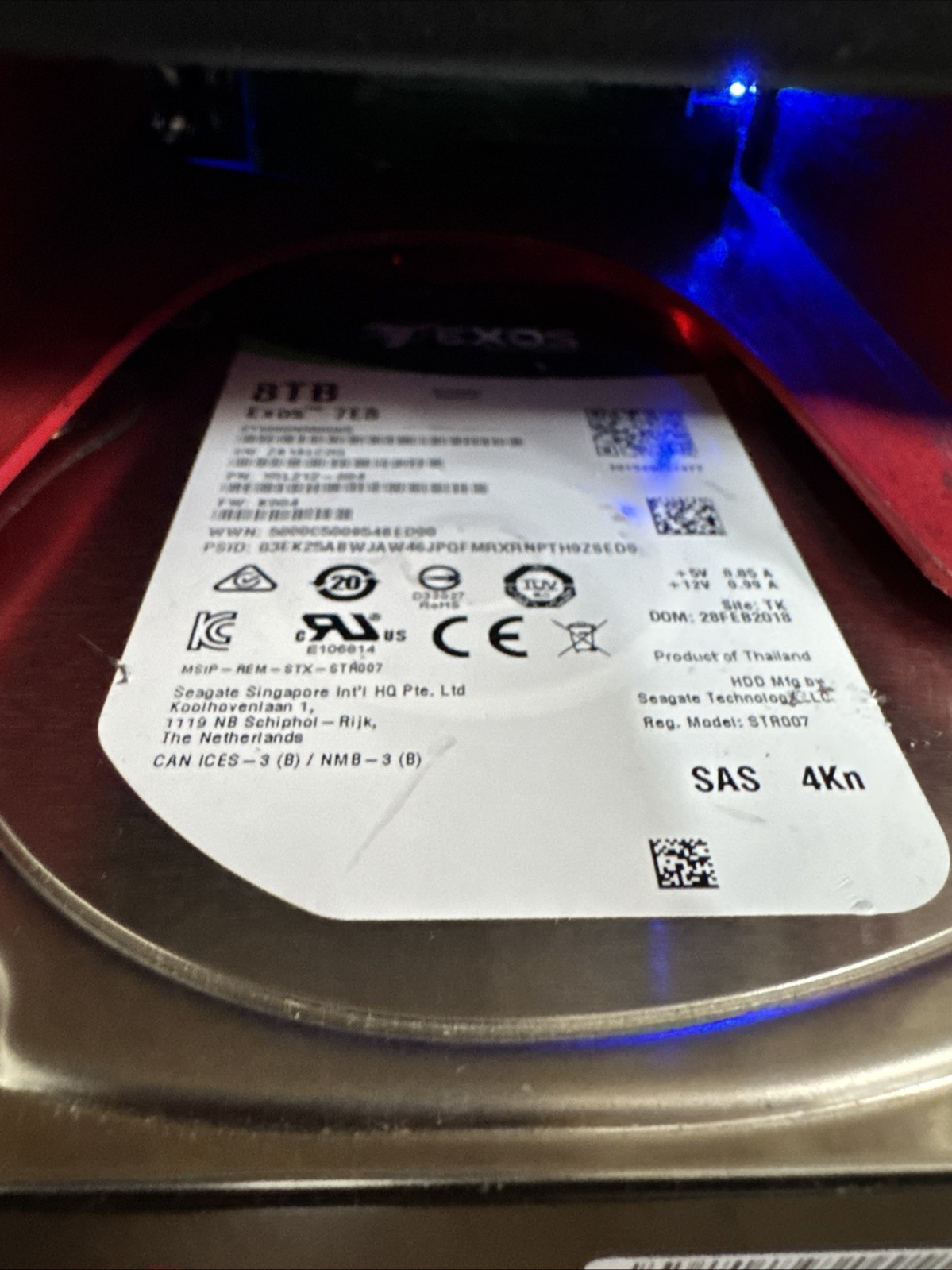 Seagate Exos Enterprise 7E8 8TB Internal 3.5 Inch Hard Drive SAS 100% Health HDD
