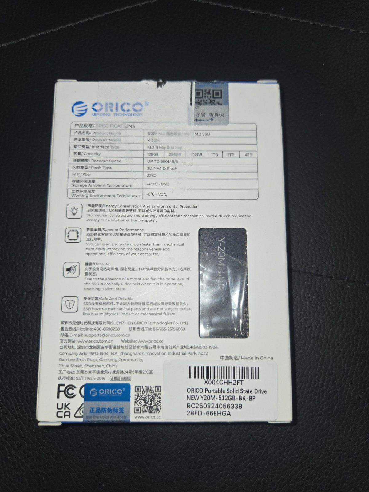 ORICO M.2 2280 SATA SSD, 512GB Internal NGFF M.2 SSD with B+M Key