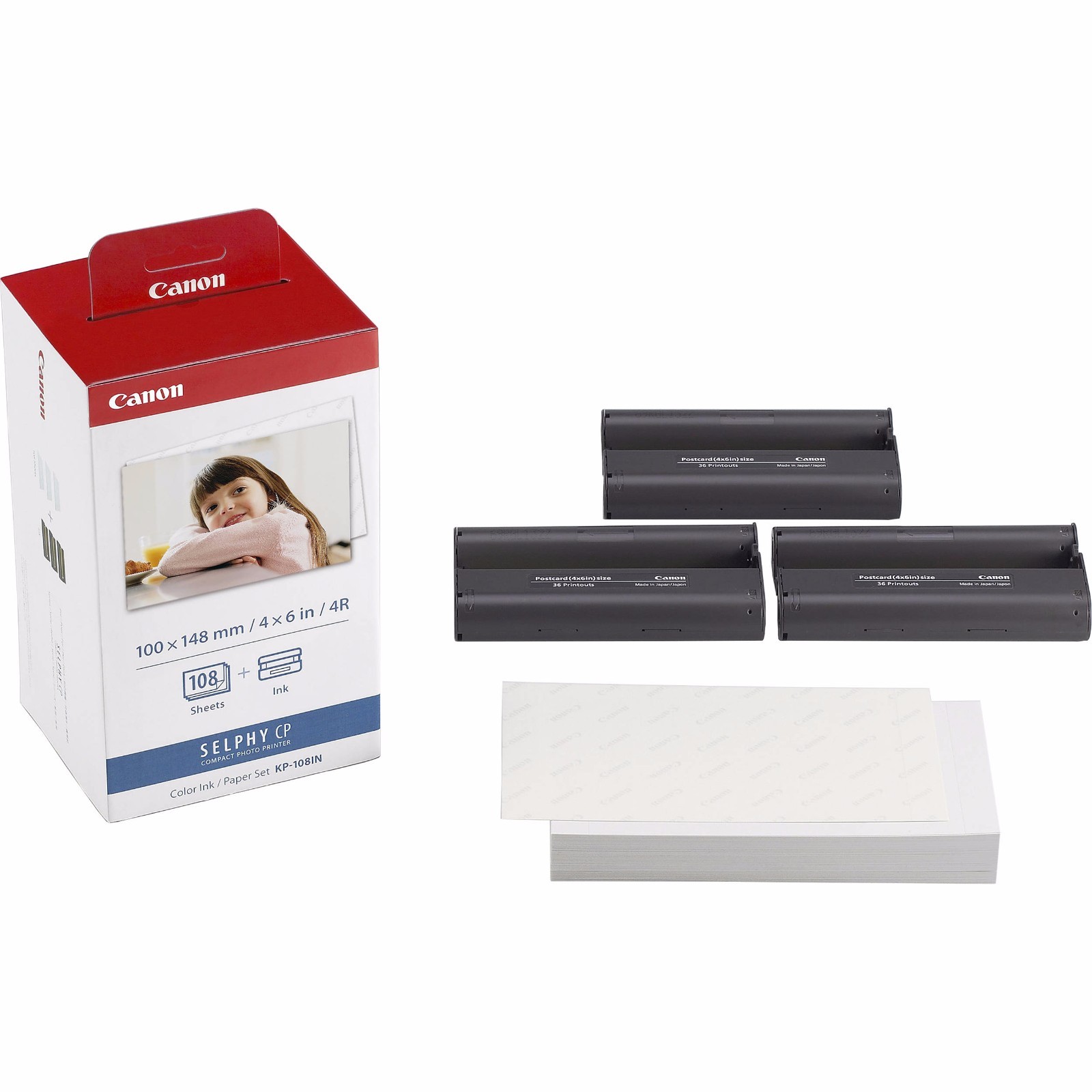 3 Packs Canon CP1500 CP1300 CP1200 4×6 108 Shts Color/ Ink Paper Set, KP-108IN