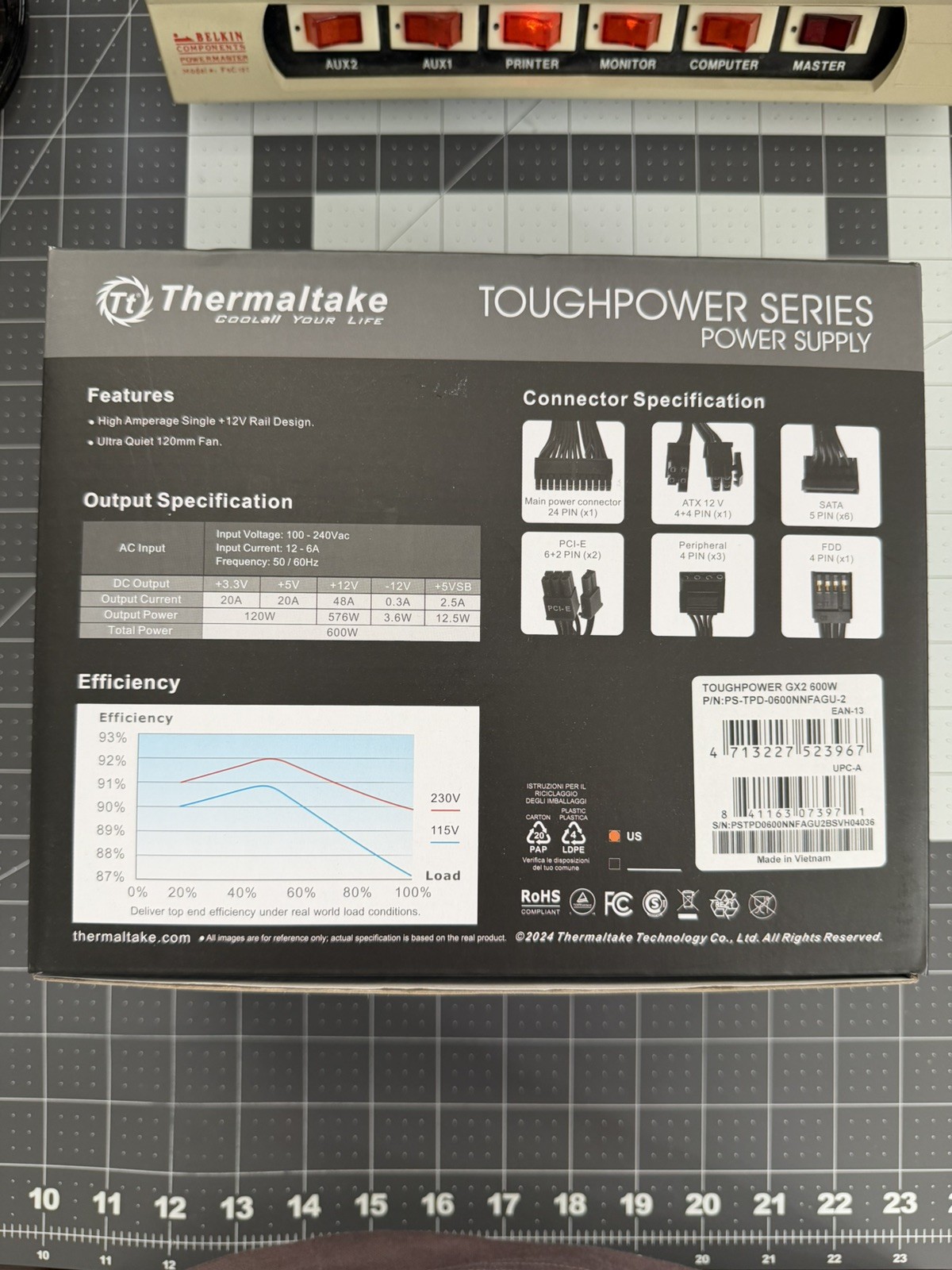 Thermaltake Toughpower GX2 600W 80Plus Gold Power Supply *Non Modular