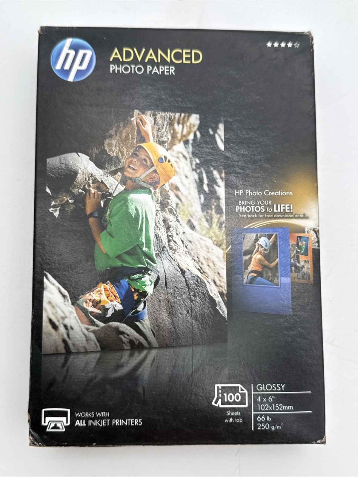 HP Advanced Glossy Photo Paper 4×6 100 Sheets 250gsm Q7906A New Sealed
