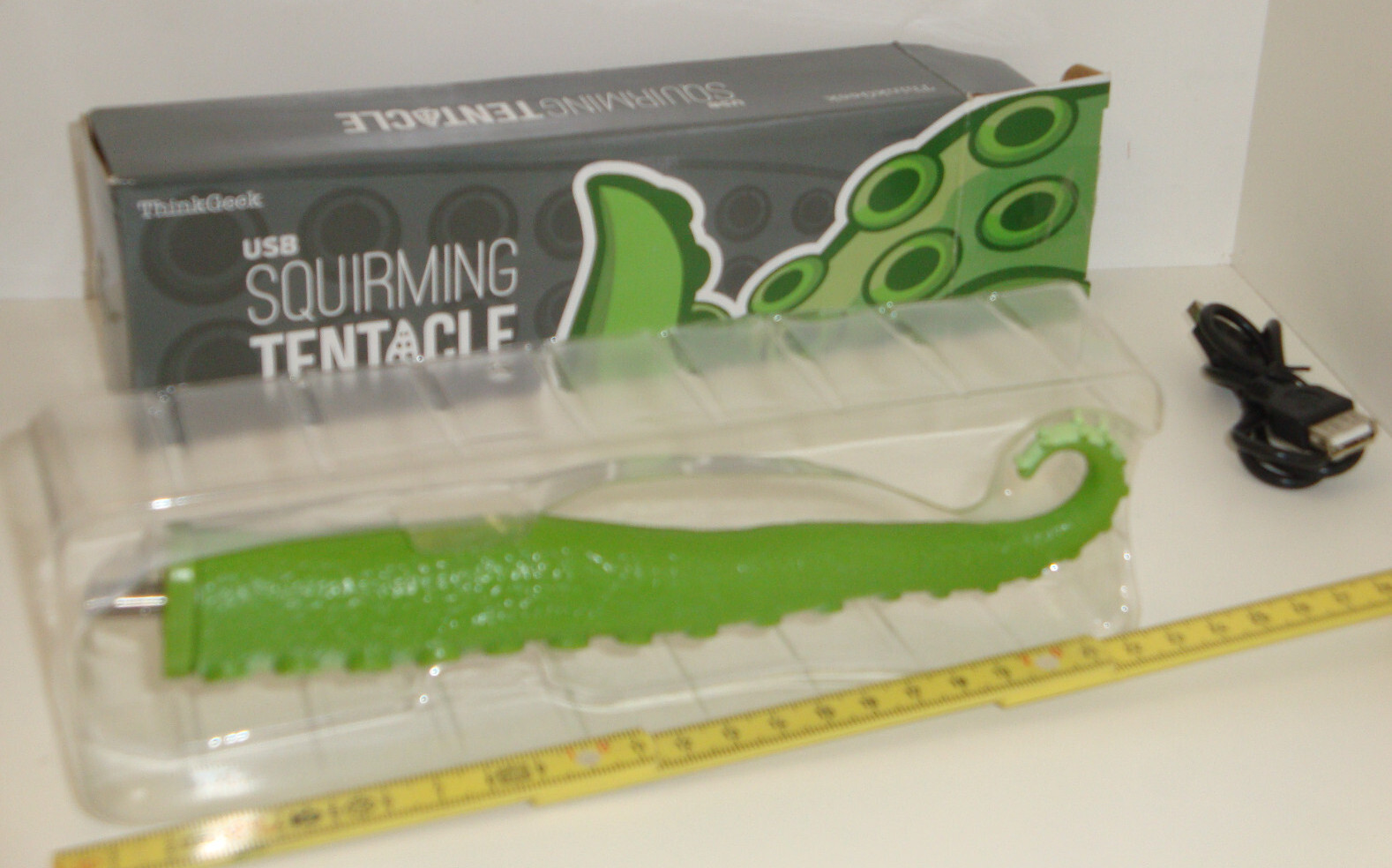 2012 * USB Squirming Green Tentacle * ThinkGeek * Approx 21cm * NEW @3