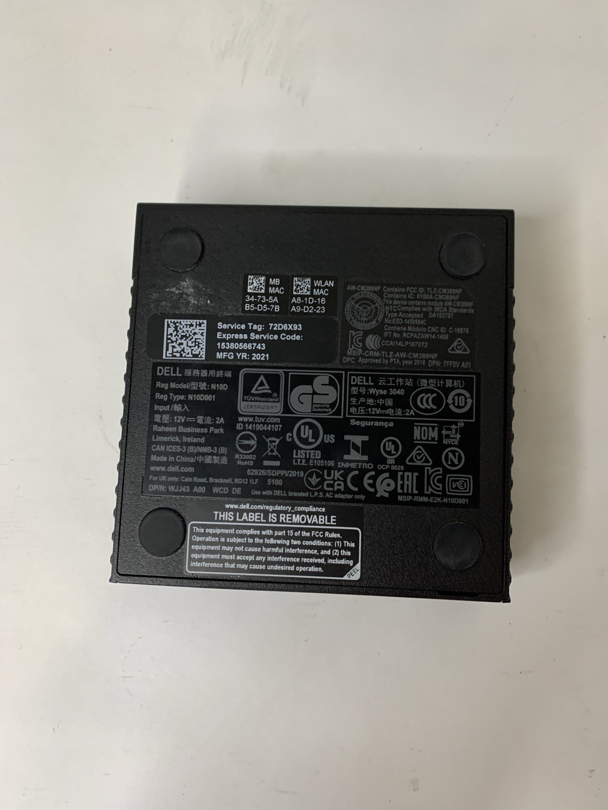 Dell Wyse 3040 Thin Client Atom x5-Z8350 2GB RAM 8GB eMMC 895W8