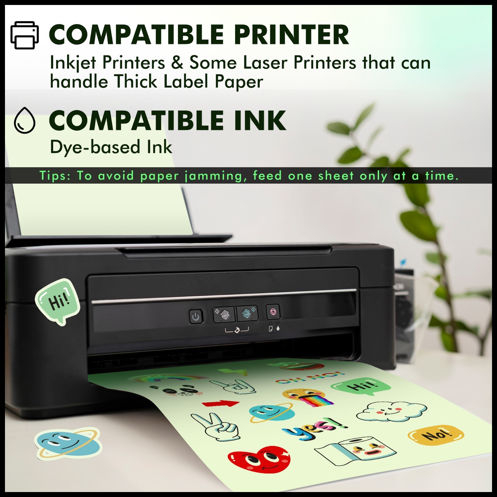A-SUB Glow In The Dark Vinyl Sticker Paper for Inkjet Printers Waterproof 8.5×11